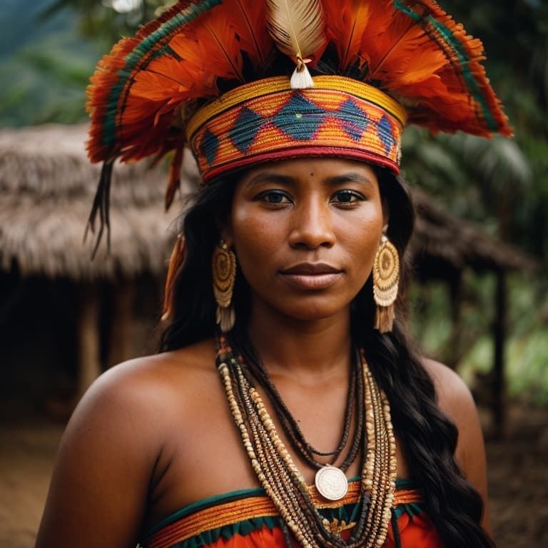 Emberá woman from Chocó Department (Colombia), Panama (Darién, Emberá)
