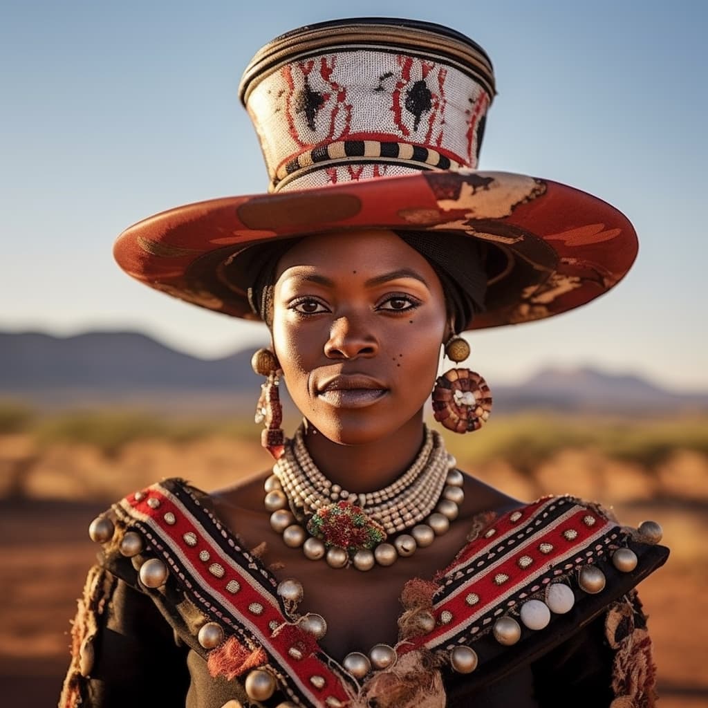 Herero woman from Hereroland (Namibia), Angola