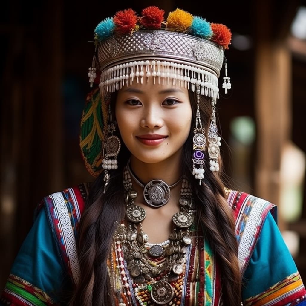 Jingpo woman from Kachin State (Myanmar), Yunnan (China) North-East India