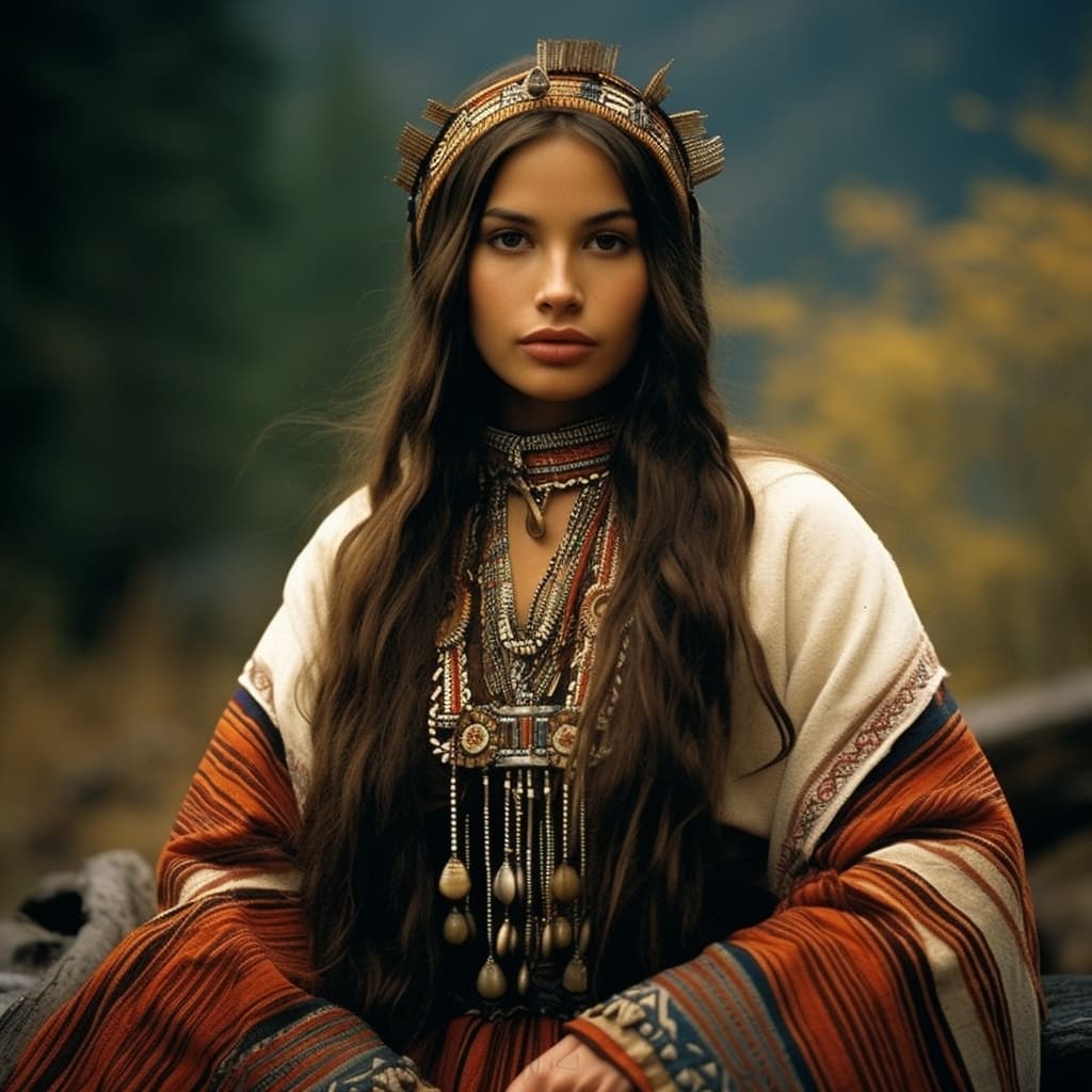 Mapuche woman from Araucanía (Chile, Argentina)