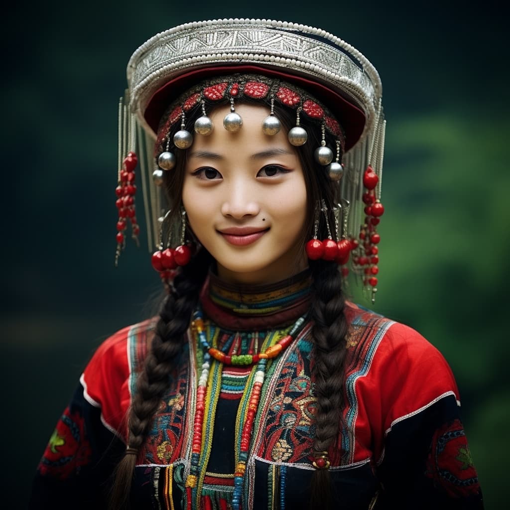 Mien woman from China (Hunan, Guizhou), Vietnam