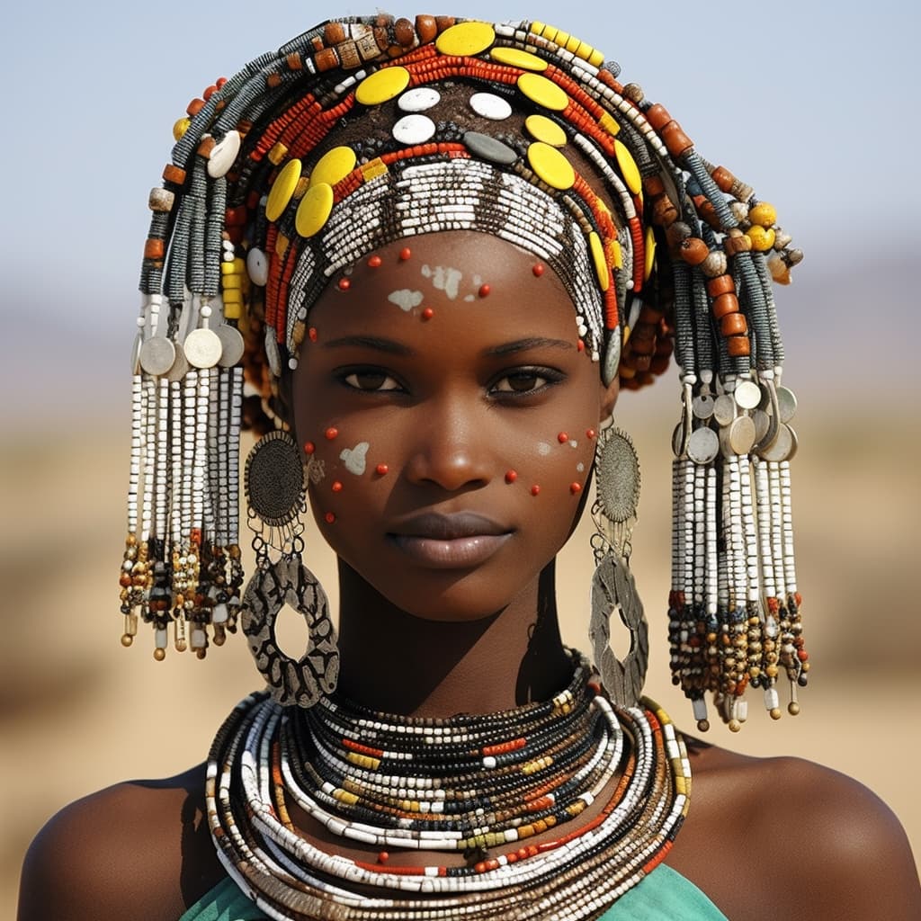 Musgum woman from Far North Region (Cameroon), Chad (Chari-Baguirmi, Mayo-Kebbi Est)