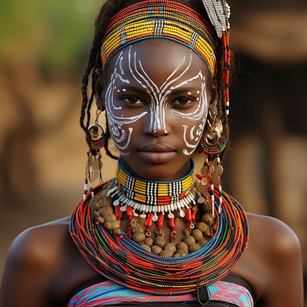 Nuer woman from Nuerland (South Sudan)