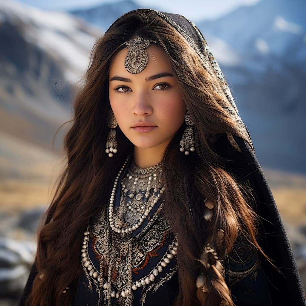 Pamiris woman from Pamir Mountains (Tajikistan, Afghanistan, China)