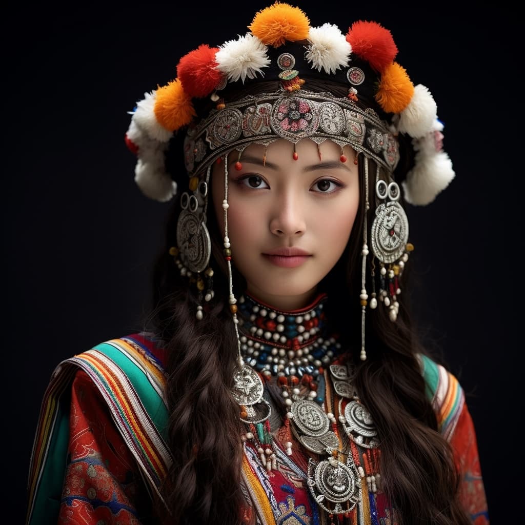 Qiang woman from Ngawa Tibetan and Qiang Autonomous Prefecture (China)