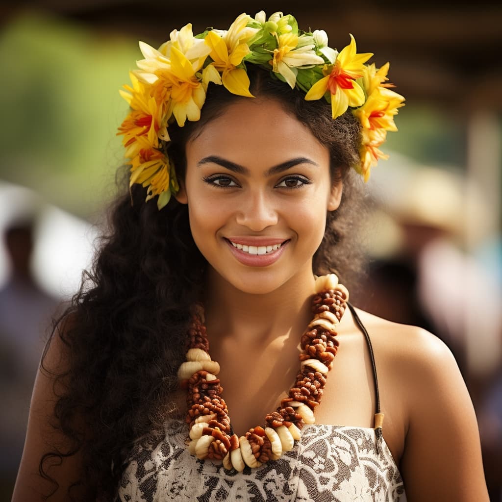 Samoans woman from Samoan Islands (Samoa, American Samoa)
