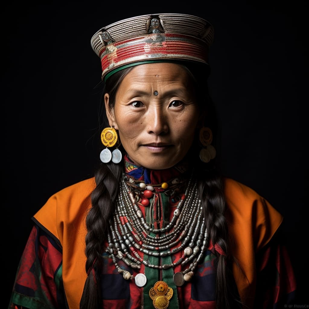 Sharchops woman from Bhutan (Lhuntse, Mongar, Pemagatshel, Samdrup Jongkhar, Trashigang, and Trashiyangtse Districts)
