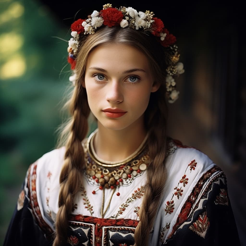 Sorbs woman from Lusatia (Germany), (Poland)