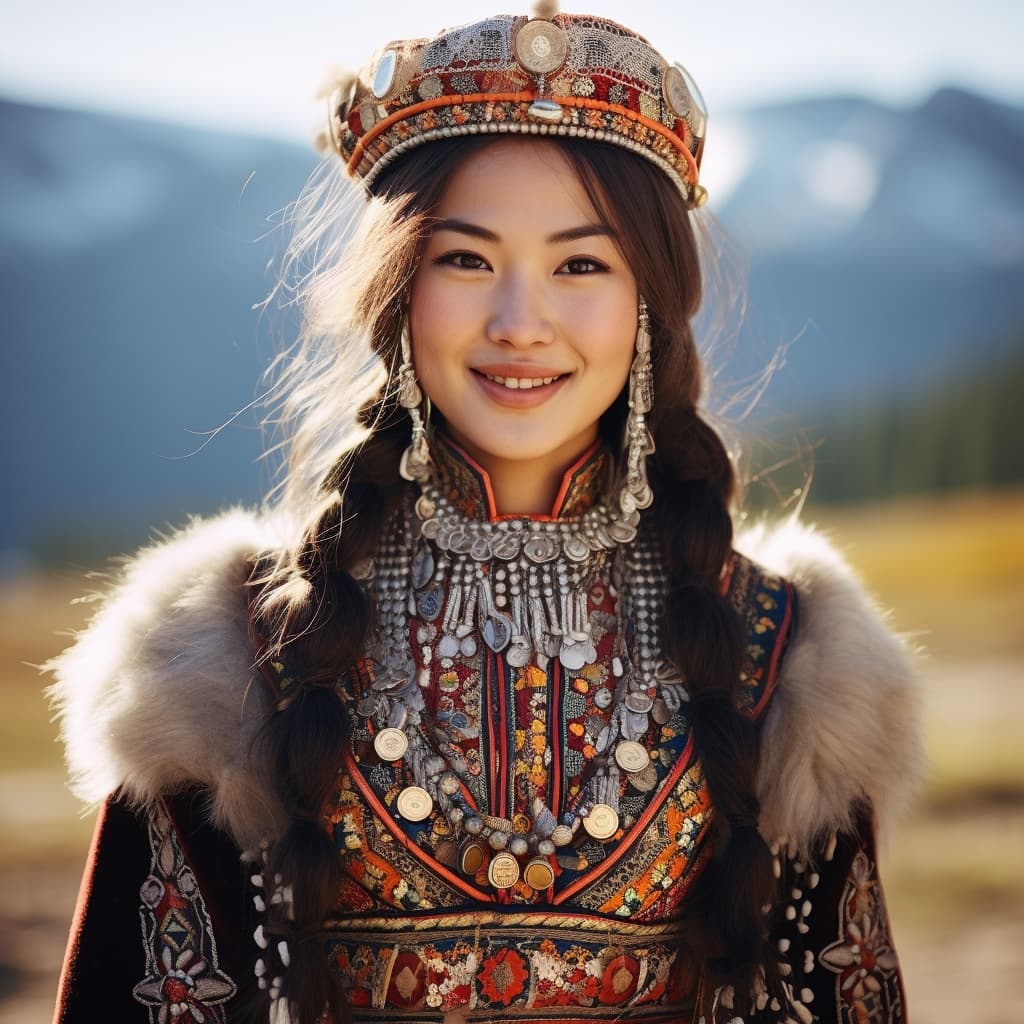 Tuvans woman from Tuva (Russia)